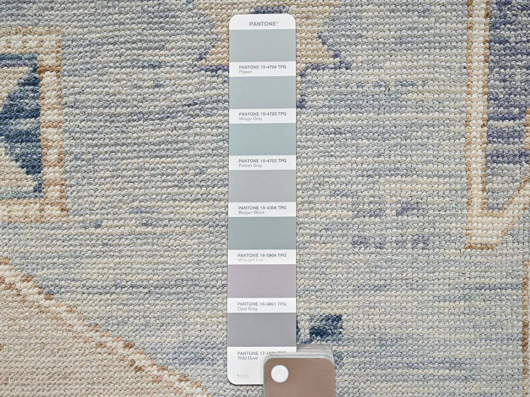 9'11" x 14'1" New Hand Knotted Grey Wool Rectangle Oriental Rug - MOA1022560