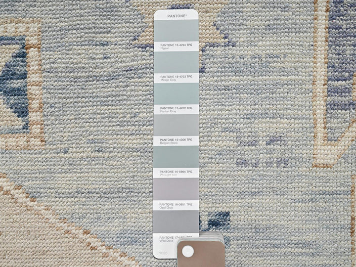9'11" x 14'1" New Hand Knotted Grey Wool Rectangle Oriental Rug - MOA1022560