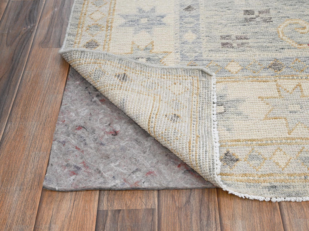 8'0" x 10'2" New Hand Knotted Grey Wool Rectangle Oriental Rug - MOA1022561