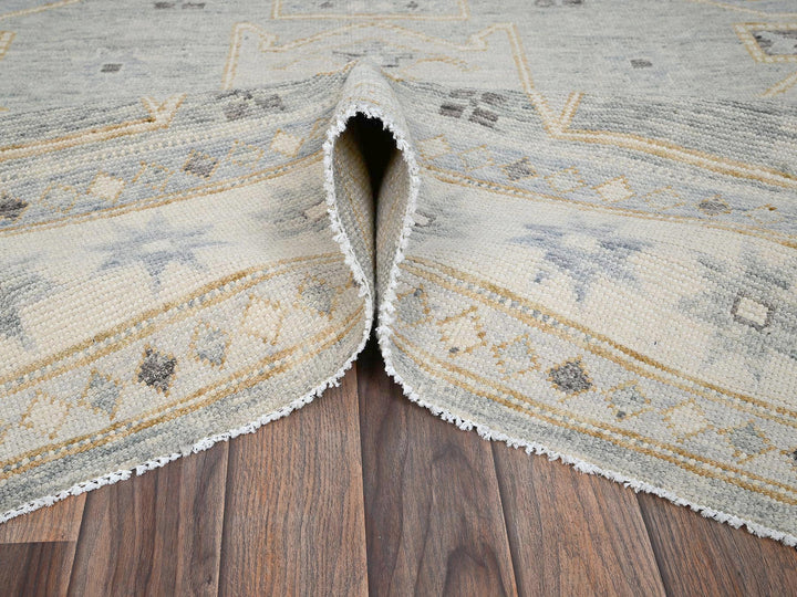 8'0" x 10'2" New Hand Knotted Grey Wool Rectangle Oriental Rug - MOA1022561