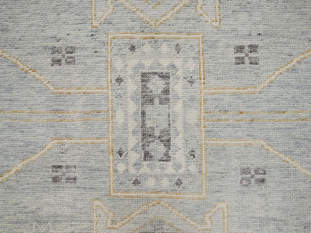 8'0" x 10'2" New Hand Knotted Grey Wool Rectangle Oriental Rug - MOA1022561