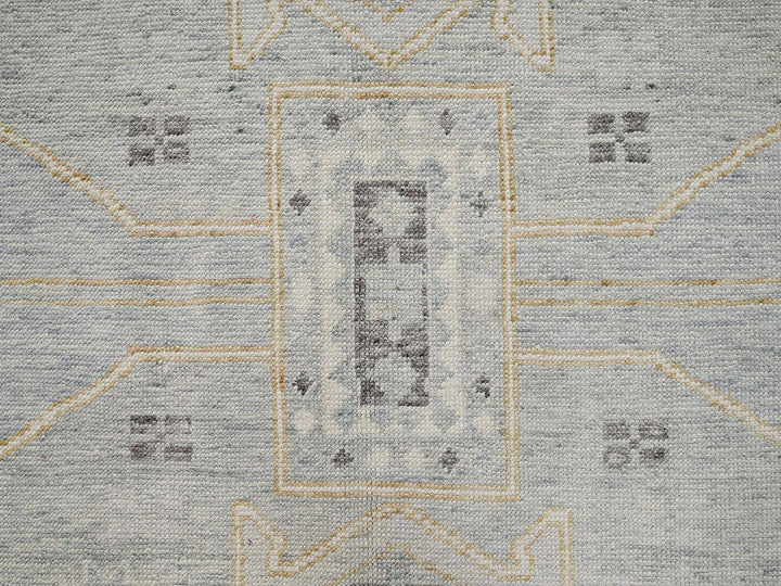 8'0" x 10'2" New Hand Knotted Grey Wool Rectangle Oriental Rug - MOA1022561