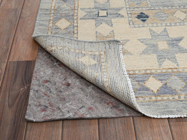 11'8" x 14'11" New Hand Knotted Grey Wool Rectangle Oriental Rug - MOA1022562