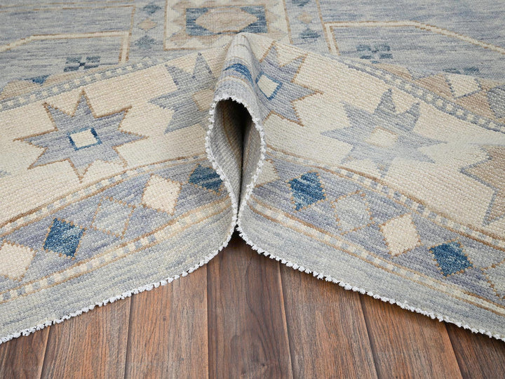 11'8" x 14'11" New Hand Knotted Grey Wool Rectangle Oriental Rug - MOA1022562