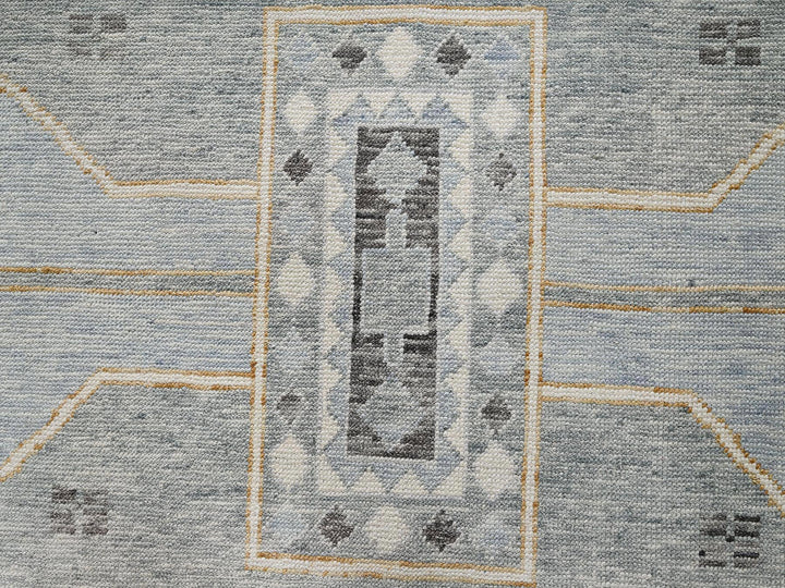 9'9" x 13'10" New Hand Knotted Grey Wool Rectangle Oriental Rug - MOA1022563