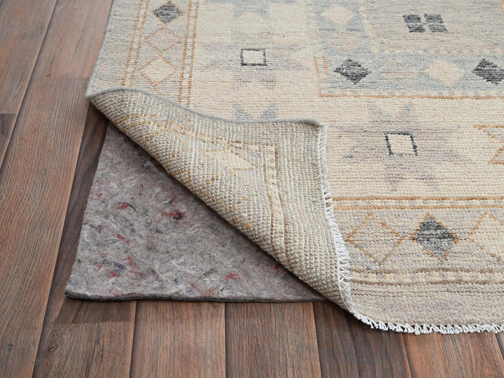 11'6" x 14'10" New Hand Knotted Grey Wool Rectangle Oriental Rug - MOA1022565