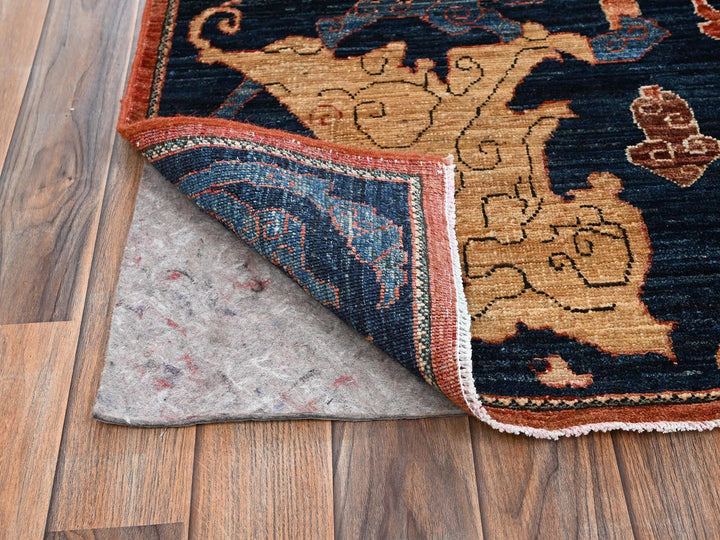 8'0" x 9'9" New Hand Knotted Orange Wool Rectangle Oriental Rug - MOA1022567