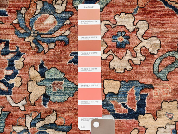 8'0" x 9'9" New Hand Knotted Orange Wool Rectangle Oriental Rug - MOA1022567