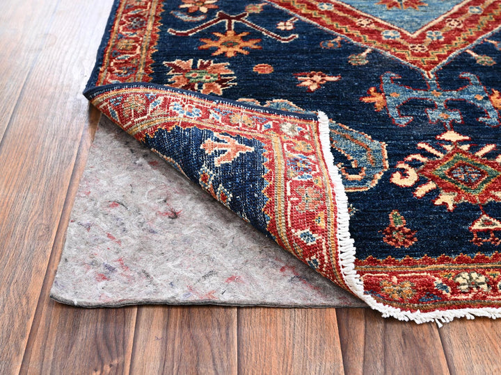 3'1" x 5'1" New Hand Knotted Blue Wool Rectangle Oriental Rug - MOA1022568