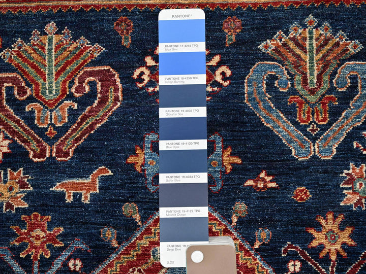 3'1" x 5'1" New Hand Knotted Blue Wool Rectangle Oriental Rug - MOA1022568