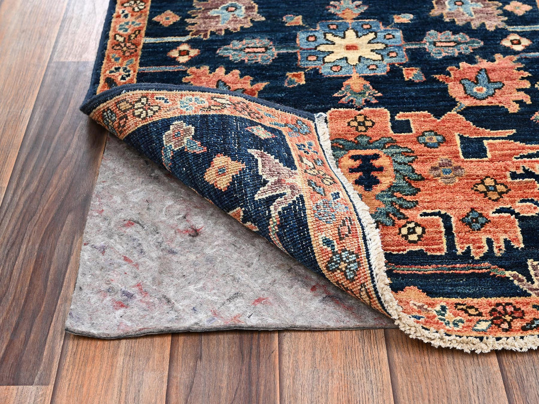 2'2" x 6'1" New Hand Knotted Blue Wool Runner Oriental Rug - MOA1022569