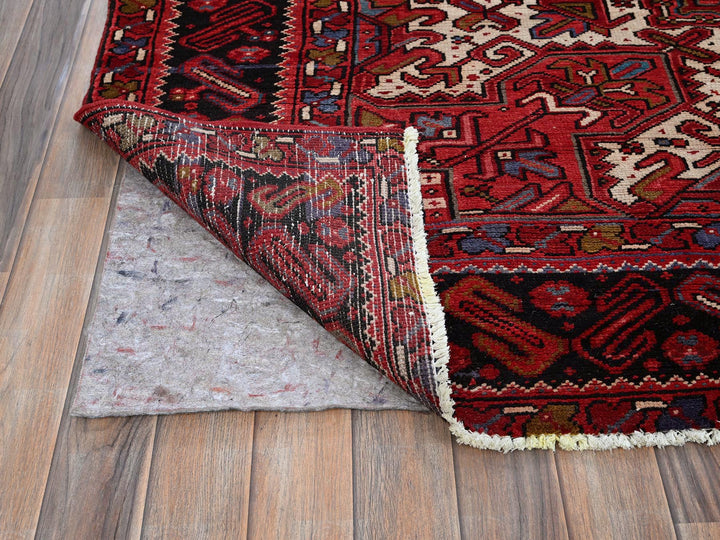 9'7" x 12'2" Vintage Hand Knotted Red Wool Rectangle Oriental Rug - MOA102256