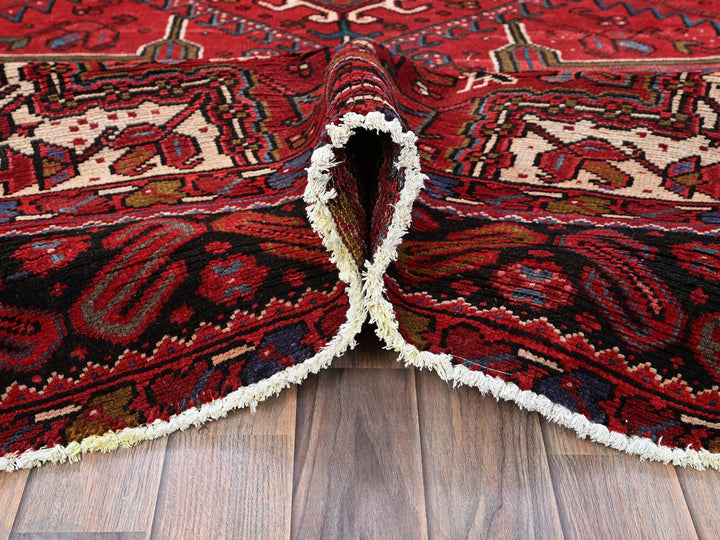 9'7" x 12'2" Vintage Hand Knotted Red Wool Rectangle Oriental Rug - MOA102256