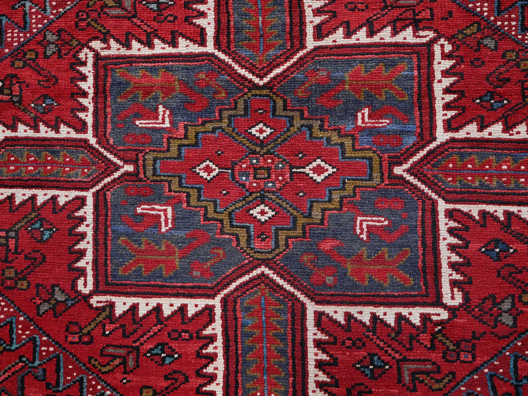 9'7" x 12'2" Vintage Hand Knotted Red Wool Rectangle Oriental Rug - MOA102256