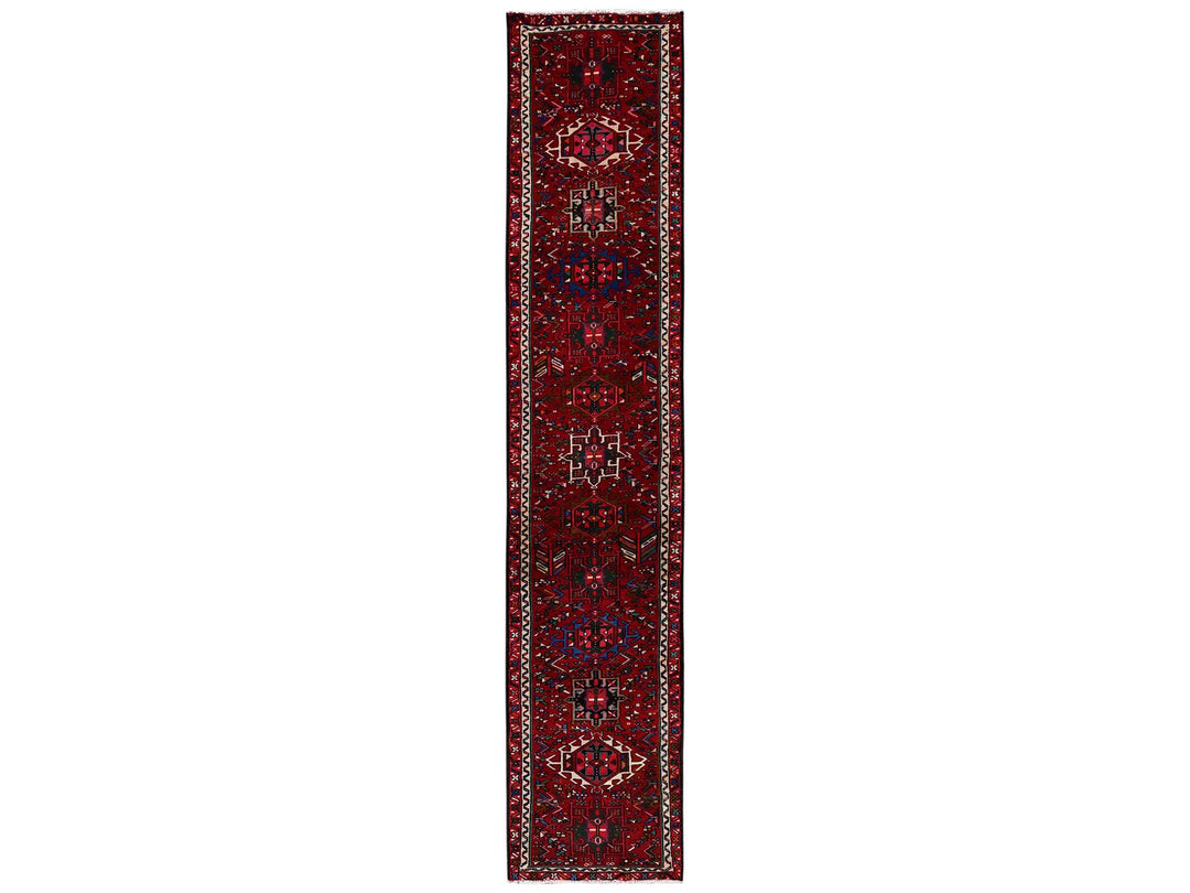 2'4" x 12'5" New Hand Knotted Red Wool Runner Oriental Rug - MOA1022580