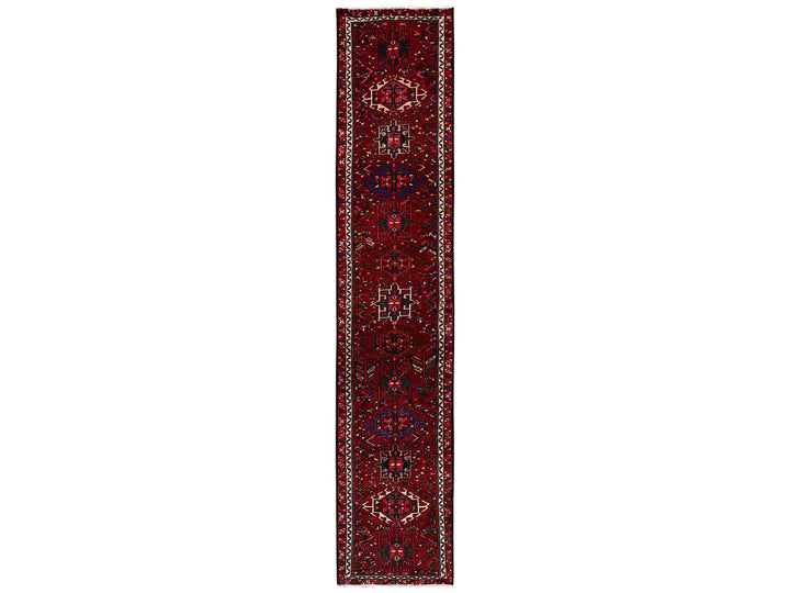 2'4" x 12'5" New Hand Knotted Red Wool Runner Oriental Rug - MOA1022580