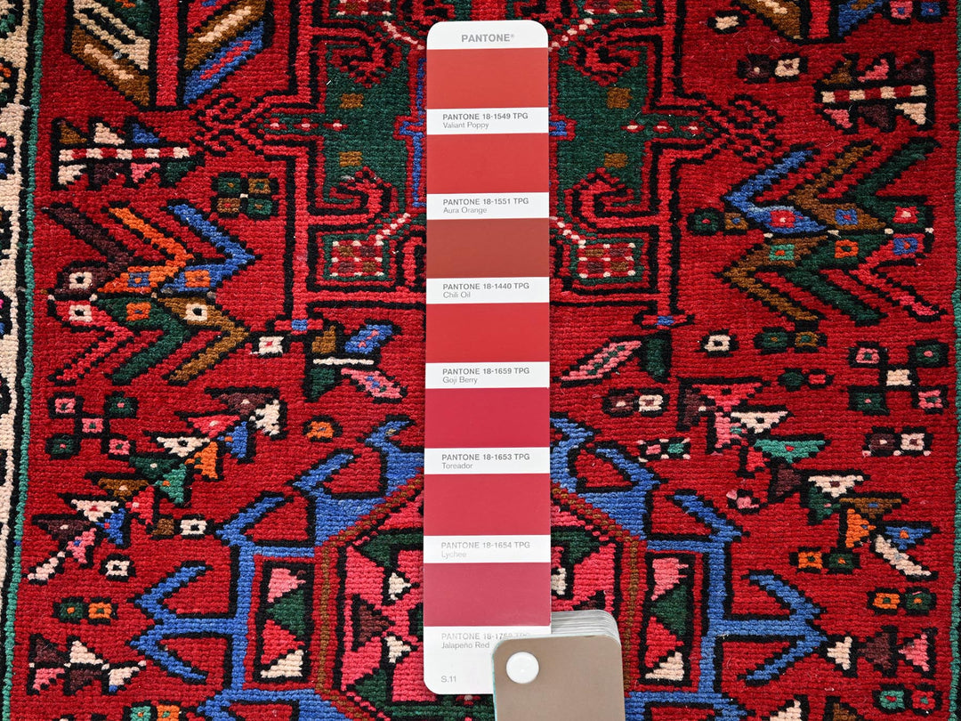 2'4" x 12'5" New Hand Knotted Red Wool Runner Oriental Rug - MOA1022580