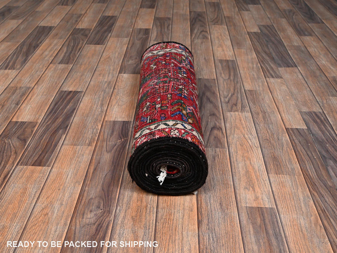 2'4" x 12'5" New Hand Knotted Red Wool Runner Oriental Rug - MOA1022580