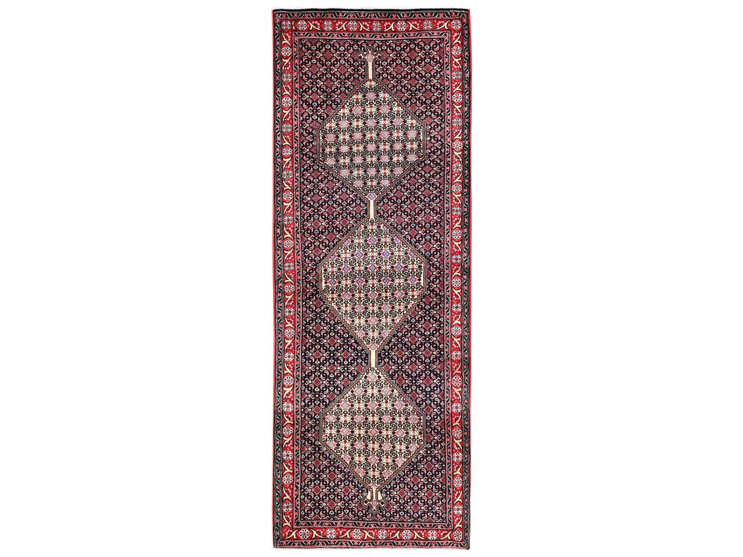 3'1" x 8'5" New Hand Knotted Blue Wool Runner Oriental Rug - MOA1022583