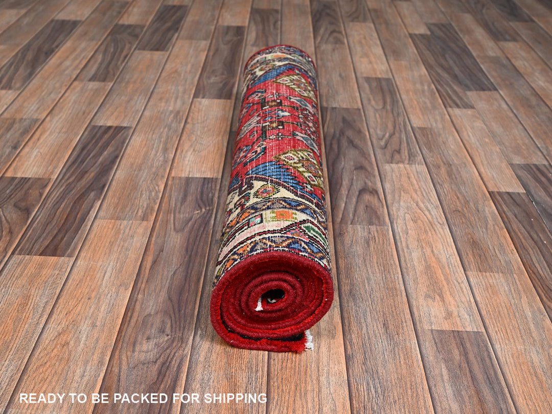 2'8" x 5'11" New Hand Knotted Red Wool Runner Oriental Rug - MOA1022587