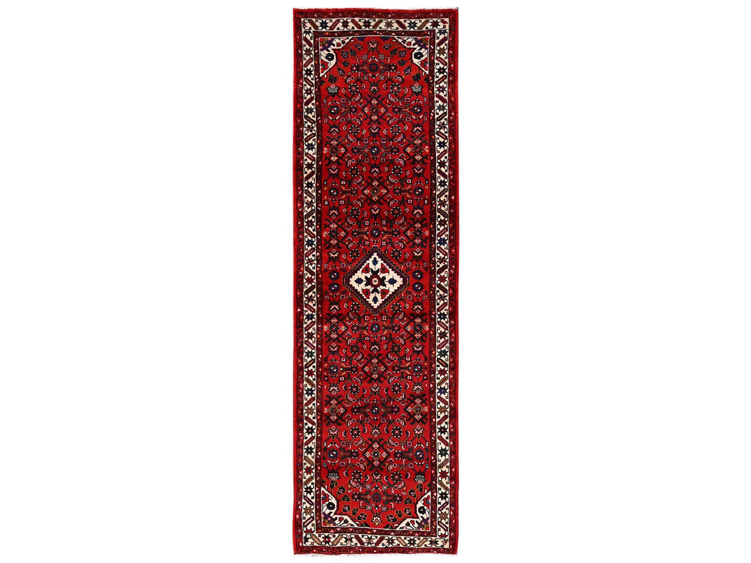 2'10" x 9'9" New Hand Knotted Red Wool Runner Oriental Rug - MOA1022588