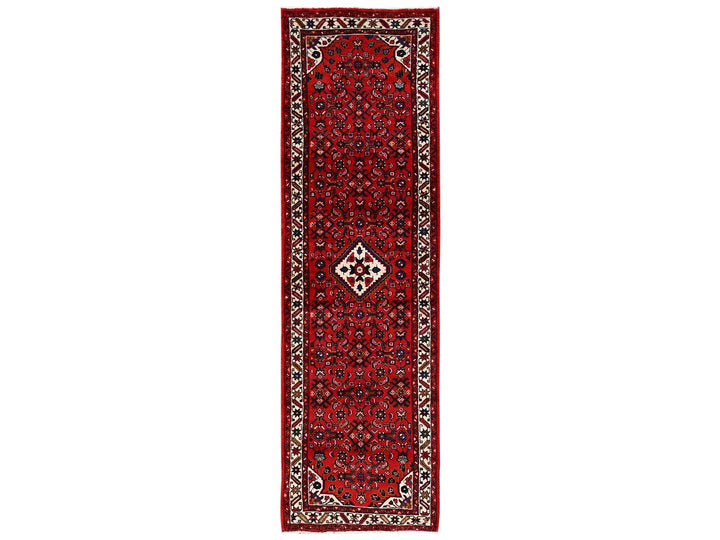 2'10" x 9'9" New Hand Knotted Red Wool Runner Oriental Rug - MOA1022588
