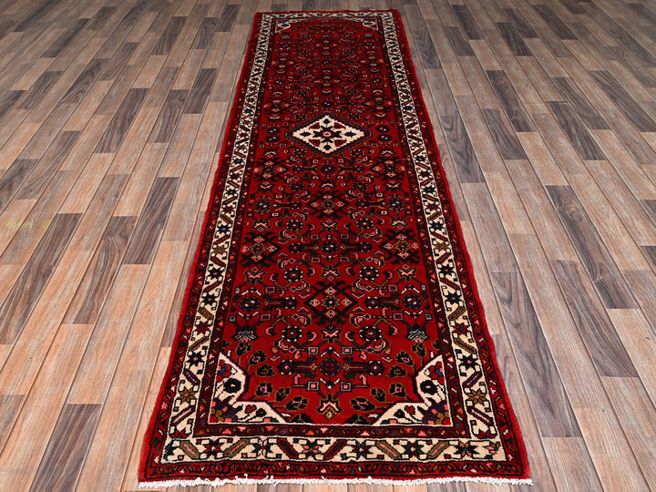 2'10" x 9'9" New Hand Knotted Red Wool Runner Oriental Rug - MOA1022588