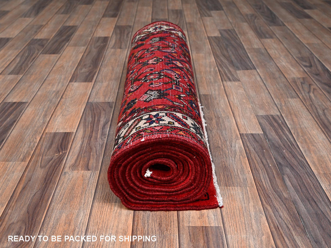 2'10" x 9'9" New Hand Knotted Red Wool Runner Oriental Rug - MOA1022588