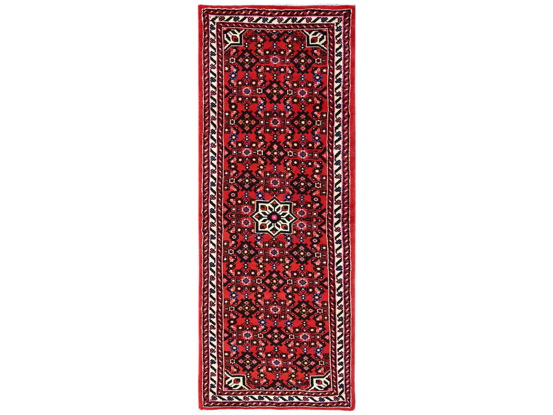 2'5" x 6'4" New Hand Knotted Red Wool Runner Oriental Rug - MOA1022589