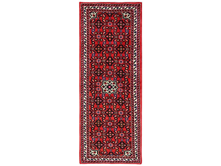 2'5" x 6'4" New Hand Knotted Red Wool Runner Oriental Rug - MOA1022589