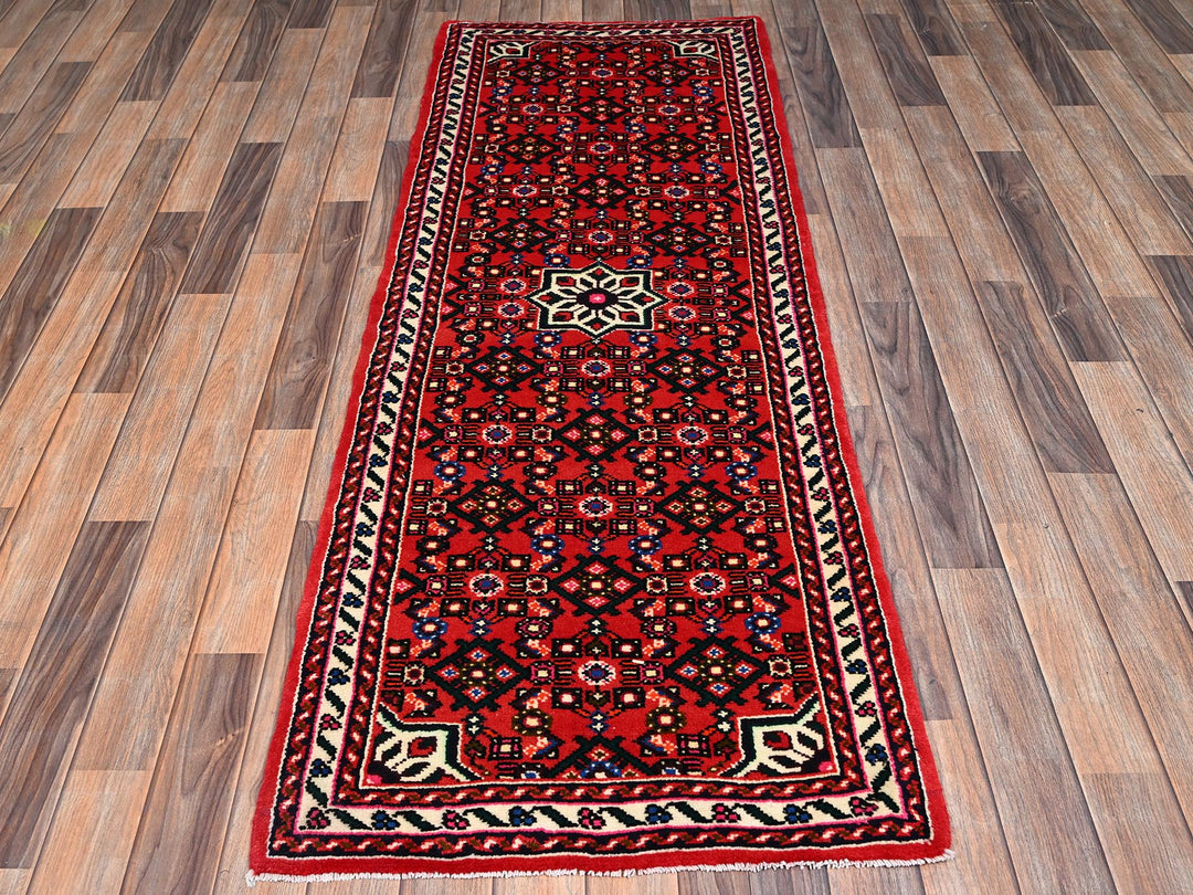 2'5" x 6'4" New Hand Knotted Red Wool Runner Oriental Rug - MOA1022589