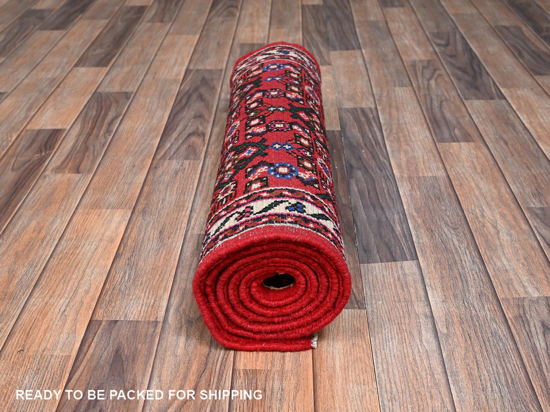 2'5" x 6'4" New Hand Knotted Red Wool Runner Oriental Rug - MOA1022589