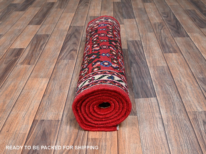2'5" x 6'4" New Hand Knotted Red Wool Runner Oriental Rug - MOA1022589