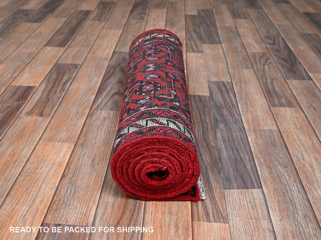 2'3" x 6'5" New Hand Knotted Red Wool Runner Oriental Rug - MOA1022591