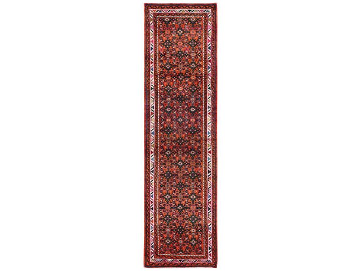 2'6" x 9'4" New Hand Knotted Orange Wool Runner Oriental Rug - MOA1022594