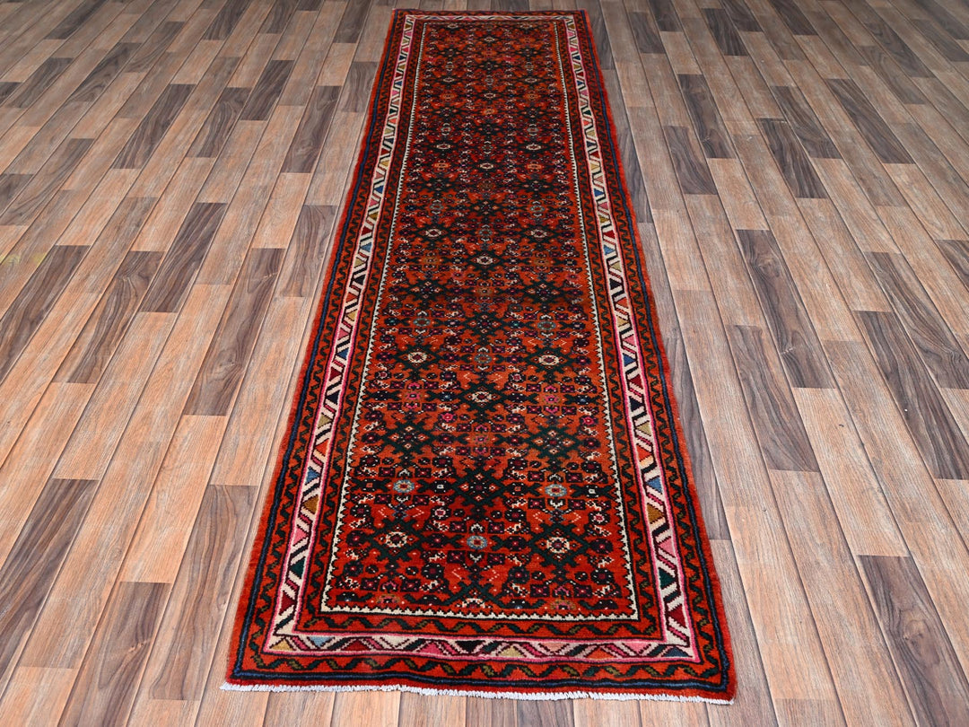 2'6" x 9'4" New Hand Knotted Orange Wool Runner Oriental Rug - MOA1022594