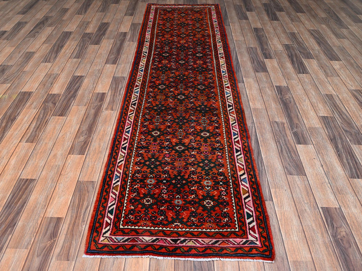 2'6" x 9'4" New Hand Knotted Orange Wool Runner Oriental Rug - MOA1022594