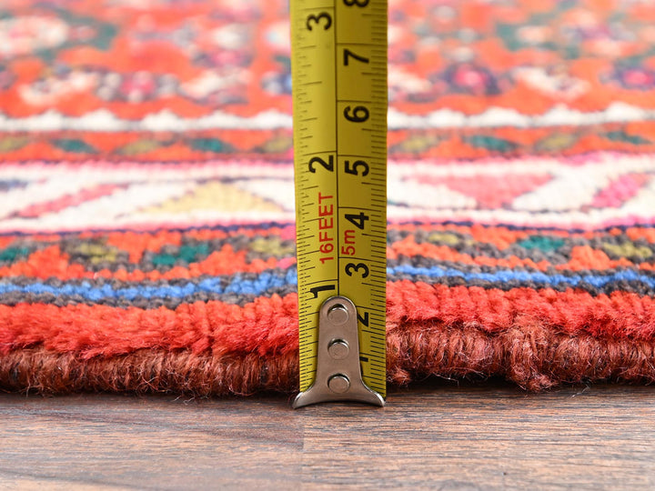 2'6" x 9'4" New Hand Knotted Orange Wool Runner Oriental Rug - MOA1022594