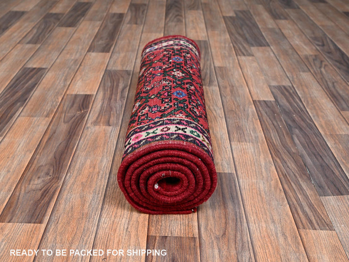 2'3" x 6'3" New Hand Knotted Red Wool Runner Oriental Rug - MOA1022597