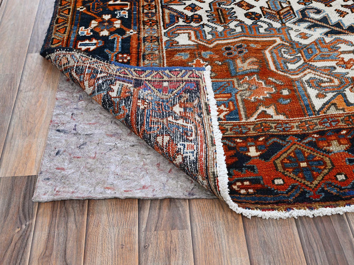 7'7" x 10'2" Vintage Hand Knotted Orange Wool Rectangle Oriental Rug - MOA102259