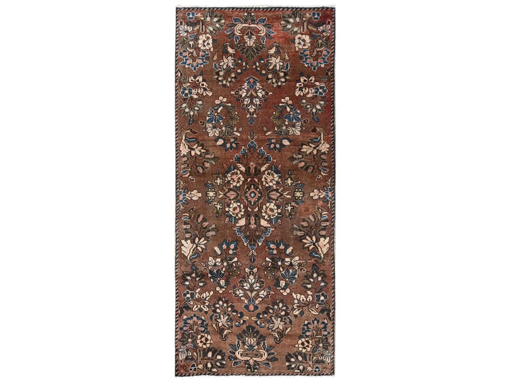 2'7" x 5'11" Vintage Hand Knotted Brown Wool Runner Oriental Rug - MOA1022601