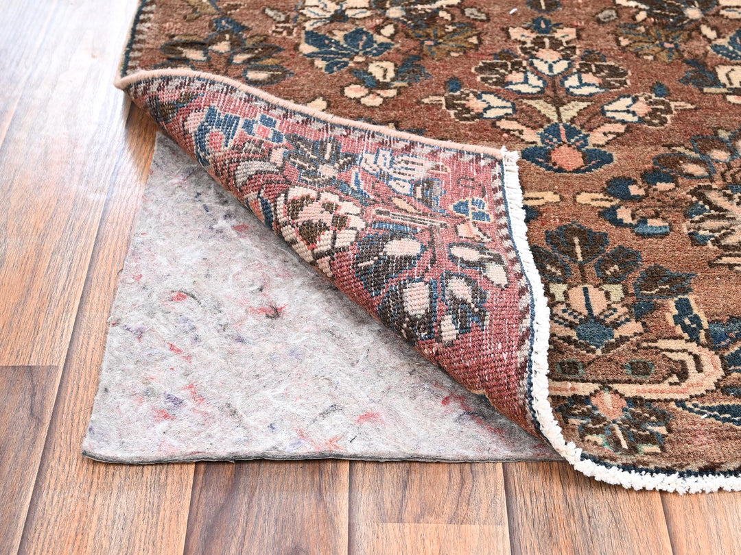 2'7" x 5'11" Vintage Hand Knotted Brown Wool Runner Oriental Rug - MOA1022601