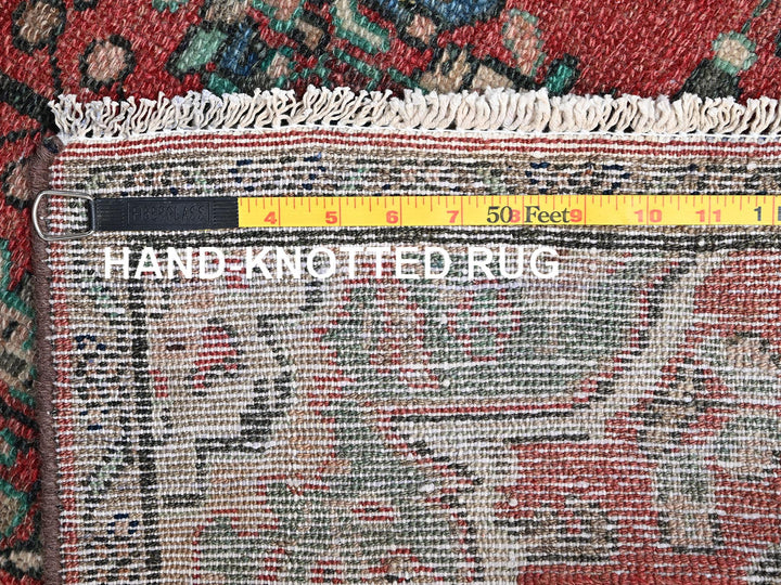 2'6" x 9'6" Vintage Hand Knotted Red Wool Runner Oriental Rug - MOA1022602