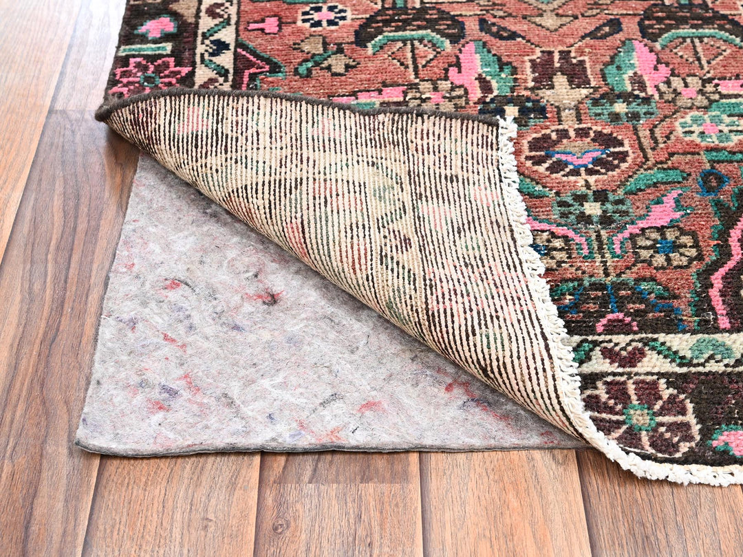 2'6" x 9'11" Vintage Hand Knotted Brown Wool Runner Oriental Rug - MOA1022606
