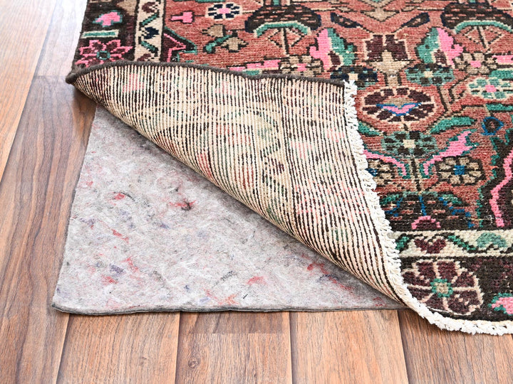 2'6" x 9'11" Vintage Hand Knotted Brown Wool Runner Oriental Rug - MOA1022606