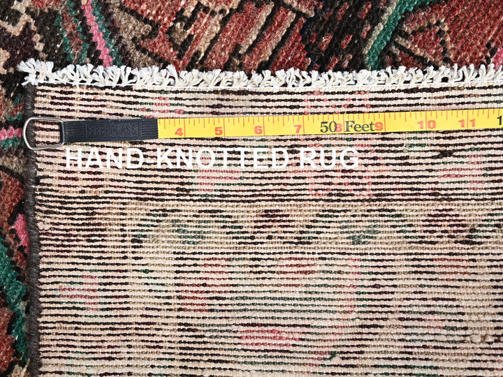 2'6" x 9'11" Vintage Hand Knotted Brown Wool Runner Oriental Rug - MOA1022606