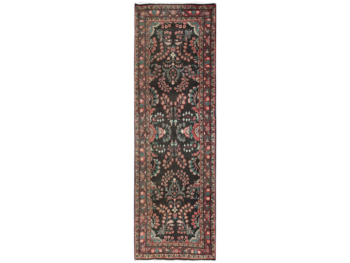2'10" x 9'9" Vintage Hand Knotted Brown Wool Runner Oriental Rug - MOA1022612