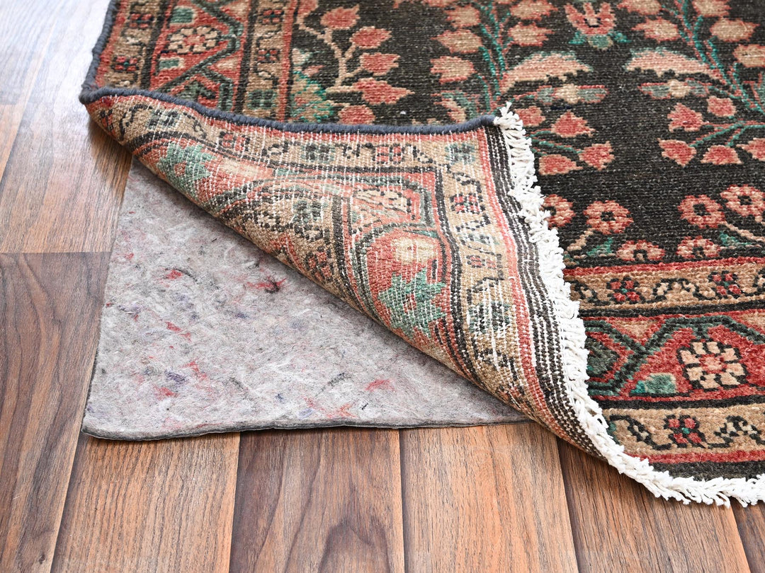 2'10" x 9'9" Vintage Hand Knotted Brown Wool Runner Oriental Rug - MOA1022612