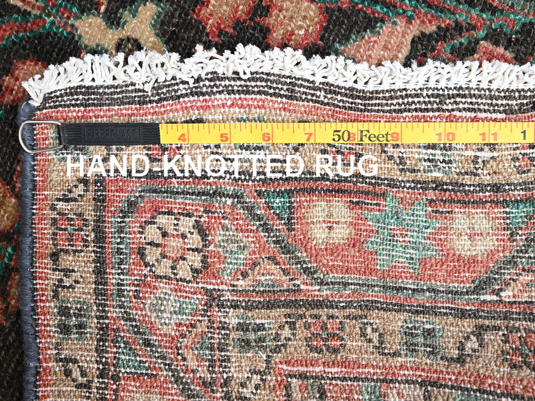 2'10" x 9'9" Vintage Hand Knotted Brown Wool Runner Oriental Rug - MOA1022612
