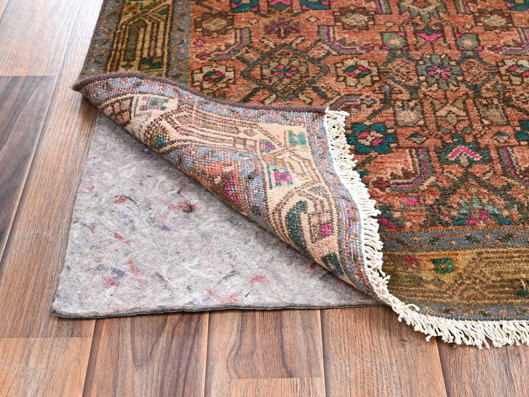 2'9" x 9'4" Vintage Hand Knotted Brown Wool Runner Oriental Rug - MOA1022613